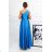 Women's Long Formal Short Sleeve Dress (36-54) POLISH FASHION PMLMR23ALICE blue azure 40
