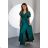 Women's Long Formal Short Sleeve Dress (36-54) POLISH FASHION PMLMR23ALICE dark green 50