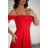Women's Plus Size (42-46) Long Elegant Party Sleeveless Dress POLISH FASHION PMLBC23265-10 red 38