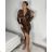 Women's Long Chiffon Short Sleeve Dress (S/M ONE SIZE) ITALIAN FASHION IMWGS231048