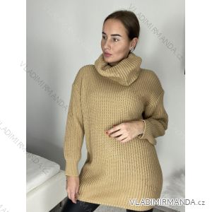 Women's Short Knitted Turtleneck Long Sleeve Dress (S/M/L ONE SIZE) ITALIAN FASHION IMPLI248123