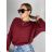 Women's Light Knitted Long Sleeve Sweater (L/XL ONE SIZE) ITALIAN FASHION IM723GALA S / M wine