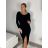 Women's Long Chiffon Short Sleeve Dress (S/M ONE SIZE) ITALIAN FASHION IMWGS231048 -   zelená khaki -   S / M