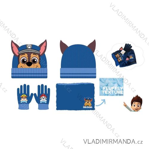 Paw Patrol winter fingerless gloves, hat, neck warmer and gloves set for children's boys (ONE SIZE) SETINO PAW24-3195