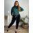 Long Sleeve Dress with Pendant Women's Oversized (3XL / 4XL ONE SIZE) ITALIAN FASHION IMWQ2115022 52/54 black