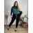 Long Sleeve Dress with Pendant Women's Oversized (3XL / 4XL ONE SIZE) ITALIAN FASHION IMWQ2115022 52/54 black