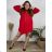 Women's elegant party long sleeve dress (S/M ONE SIZE) ITALIAN FASHION IM322282 50/52 red