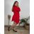 Women's elegant party long sleeve dress (S/M ONE SIZE) ITALIAN FASHION IM322282 50/52 red