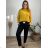 Women's elegant party long sleeve dress (S/M ONE SIZE) ITALIAN FASHION IM322282 50/52 black