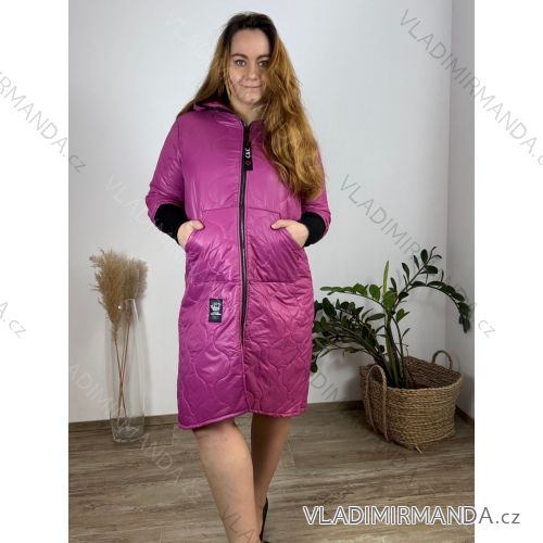 Jacket Extended Slim Long Sleeve Women Plus Size (48/50/52 ONE SIZE) ITALIAN FASHION IM424658 50/52 růžová fuchsiová