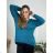 Women's Long Sleeve Turtleneck Long Sleeve Sweater (S/M/L ONE SIZE) ITALIAN FASHION IM322394 56/58 modrá petrolejová
