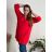 Shirt 3/4 sleeve ladies strip (4XL/5XL ONE SIZE) ITALSKÁ MÓDA IM422026 56/58 red