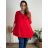 Shirt 3/4 sleeve ladies strip (4XL/5XL ONE SIZE) ITALSKÁ MÓDA IM422026 56/58 red