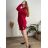 Women's elegant party long sleeve dress (S/M ONE SIZE) ITALIAN FASHION IM322282 56/58 wine