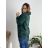 Women's Long Sleeve Weak Zip Hoodie (L/XL/2XL ONE SIZE) ITALIAN FASHION IMB22181  emerald green