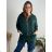 Women's Long Sleeve Weak Zip Hoodie (L/XL/2XL ONE SIZE) ITALIAN FASHION IMB22181  emerald green