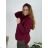 Knitted Sweater with Turtleneck Long Sleeve Women's Plus Size (54/56/58 ONE SIZE) ITALIAN FASHION IM524KEYLA  wine