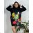 Women's elegant party long sleeve dress (S/M ONE SIZE) ITALIAN FASHION IM322282 56/58 black