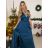 Women's Sleeveless Long Party Dress (S/M ONE SIZE) ITALIAN FASHION IM9235192 dark blue S/M/L