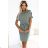 240-4 ROXI dress with asymmetrical skirt and belt - olive color