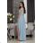 Women's strapless tulle party dress (S/M/L ONE SIZE) ITALIAN FASHION IM923001 light denim S