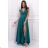 Women's Plus Size (42-46) Long Elegant Party Sleeveless Dress POLISH FASHION PMLBF25GALAGREEN 44 green