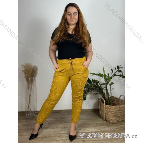 Jacket Extended Slim Long Sleeve Women Plus Size (48/50/52 ONE SIZE) ITALIAN FASHION IM424658 48/50 žlutá hořčicová