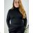 Knitted sweater thin turtleneck long sleeve women (L / XL ONE SIZE) ITALIAN FASHION IMD211110 44/46 black