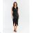 Women's elegant evening dress with straps (S/M ONE SIZE) ITALIAN FASHION IMPSH246479 S / M black