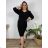 Women's short sleeve dress oversized (L-3XL) POLISH FASHION PMF20013 44 black