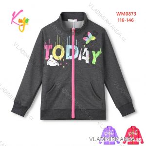 Long sleeve zip-up sweatshirt for children, teenagers, girls (116-146) KUGO WM0873