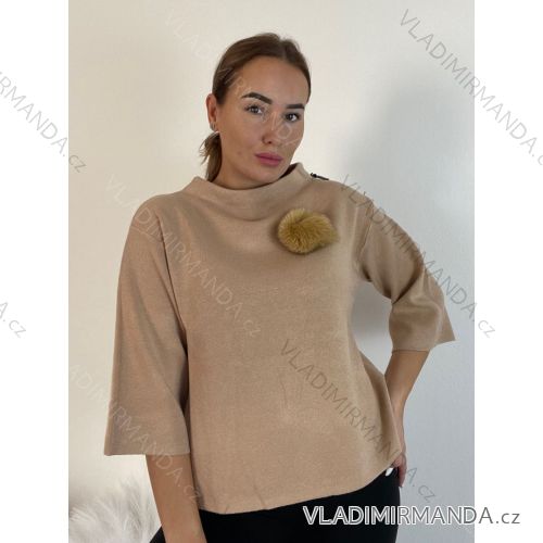 Women's 3/4 Long Sleeve Knitted Sweater (S/M/L ONE SIZE) ITALIAN FASHION IMM24M5986-1