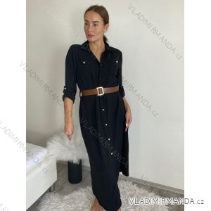 Women's long sleeve shirt dress with belt (S/M/L ONE SIZE) ITALIAN FASHION IMWB24250