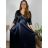 Women's Long Casual Short Sleeve Dress (S/M ONE SIZE) ITALIAN FASHION IMPSH246540XL/DUR  dark blue