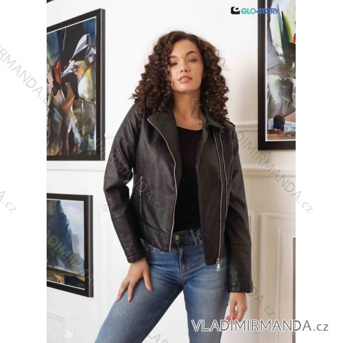 Women's leatherette jacket (S-2XL) GLO-STORY GLO25WPY-4213-1