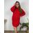 Jacket Extended Slim Long Sleeve Women Plus Size (48/50/52 ONE SIZE) ITALIAN FASHION IM424658  red