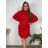 Jacket Extended Slim Long Sleeve Women Plus Size (48/50/52 ONE SIZE) ITALIAN FASHION IM424658  red