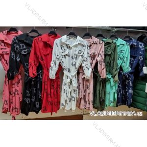 Short shirt dress with belt, long sleeves, women's oversized (40/42/44 ONE SIZE) ITALIAN FASHION IMBM25016