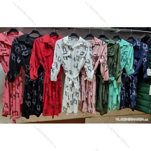 Short shirt dress with belt, long sleeves, women's oversized (40/42/44 ONE SIZE) ITALIAN FASHION IMBM25016