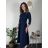 Long elegant dress with belt 3/4 long sleeves for women (S/M/L ONE SIZE) ITALIAN FASHION IM425008