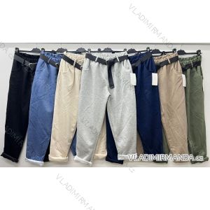 Elegant trousers with belt for women, oversized (42/44/46 ONE SIZE) ITALIAN FASHION IM425024