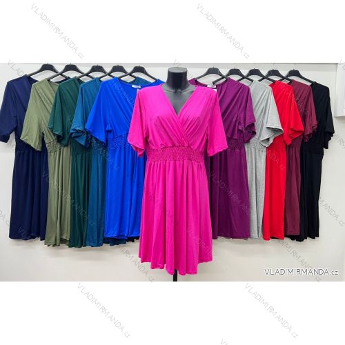 Women's summer short sleeve dress, oversized (40/42/44 ONE SIZE) ITALIAN FASHION IM425034