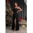 Women's Plus Size Long Formal Short Sleeve Dress (34-50 ONE SIZE) POLISH FASHION PMLEL24DIANA black 38