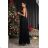 Women's Plus Size Long Formal Short Sleeve Dress (34-50 ONE SIZE) POLISH FASHION PMLEL24DIANA black 38