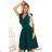 348-11 SCARLETT - flared dress with a neckline - green