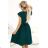 348-11 SCARLETT - flared dress with a neckline - green