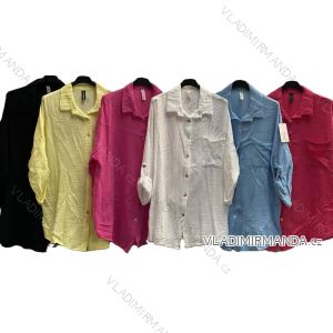 Muslin shirt 3/4 long sleeve women's oversized (52/54/56 ONE SIZE) ITALIAN FASHION IMC25035