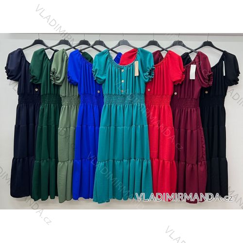 Summer casual dress short sleeve women's oversized (48/50/52 ONE SIZE) ITALIAN FASHION IM425043