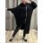 Women's Long Sleeve Hoodie Dress (XL / 3XL ONE SIZE) ITALIAN FASHION IM4212007 XL / 3XL black