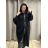 Women's Long Sleeve Hoodie Dress (XL / 3XL ONE SIZE) ITALIAN FASHION IM4212007 XL / 3XL black